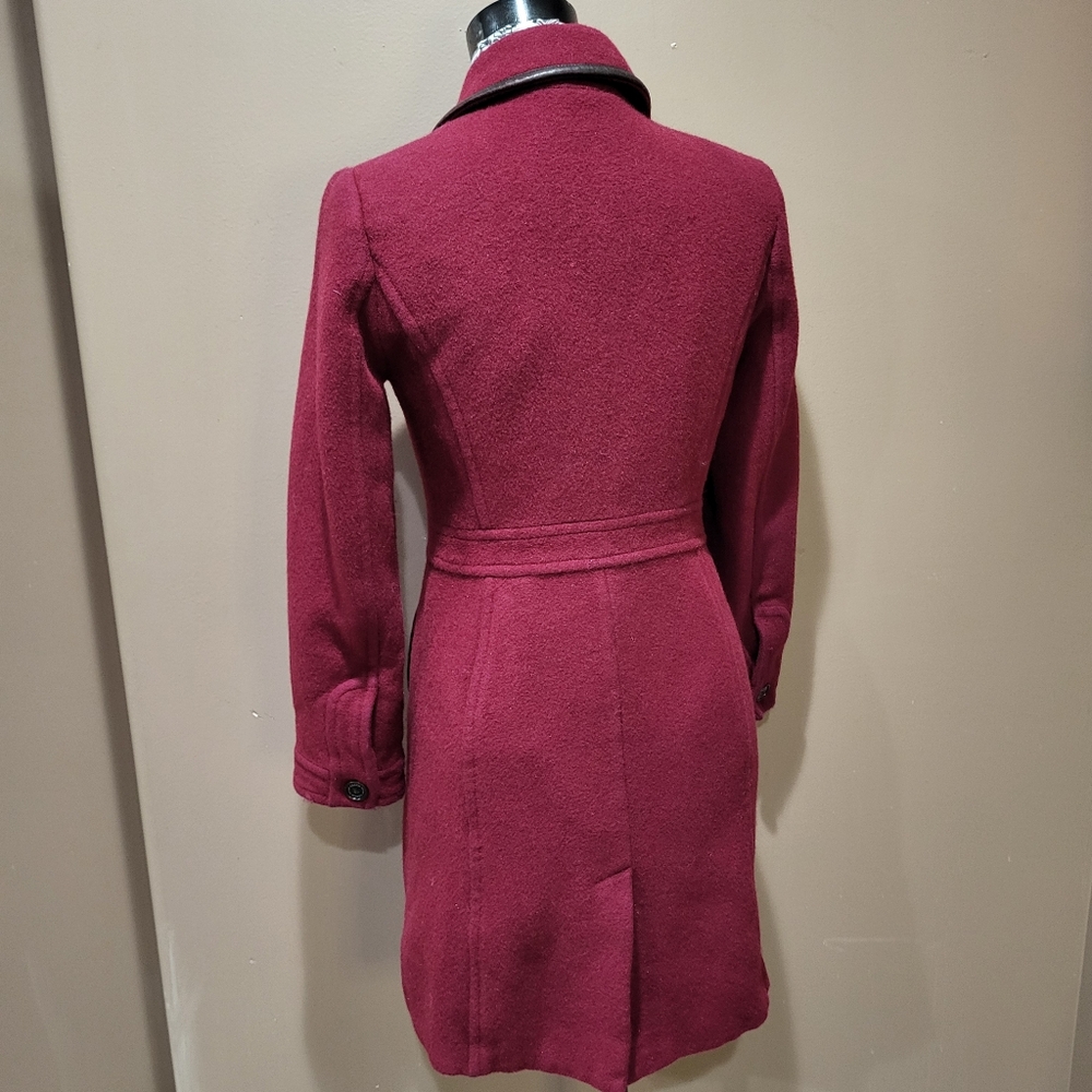 Coach Mulberry Red Mohair Wool Long Coat - Picture 6 of 7